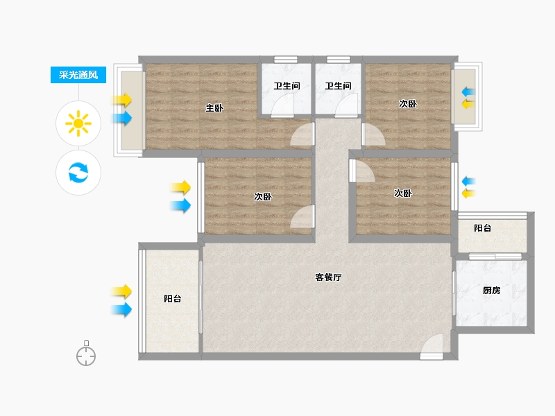 贵州省-遵义市-滨江和城-99.35-户型库-采光通风