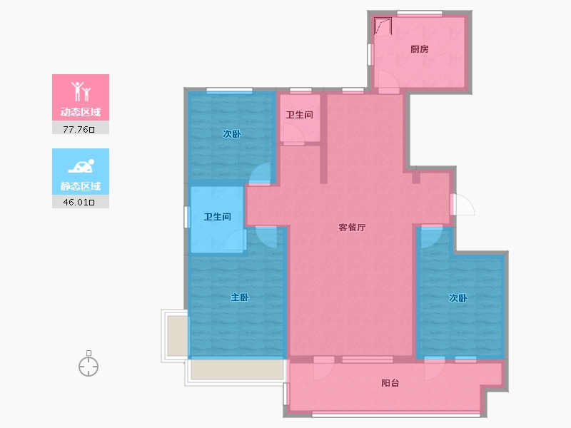 山东省-东营市-凯泽翡翠澜庭-110.00-户型库-动静分区