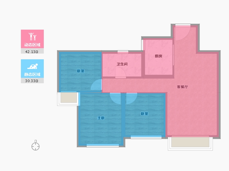 河北省-保定市-保利·堂悦-64.35-户型库-动静分区