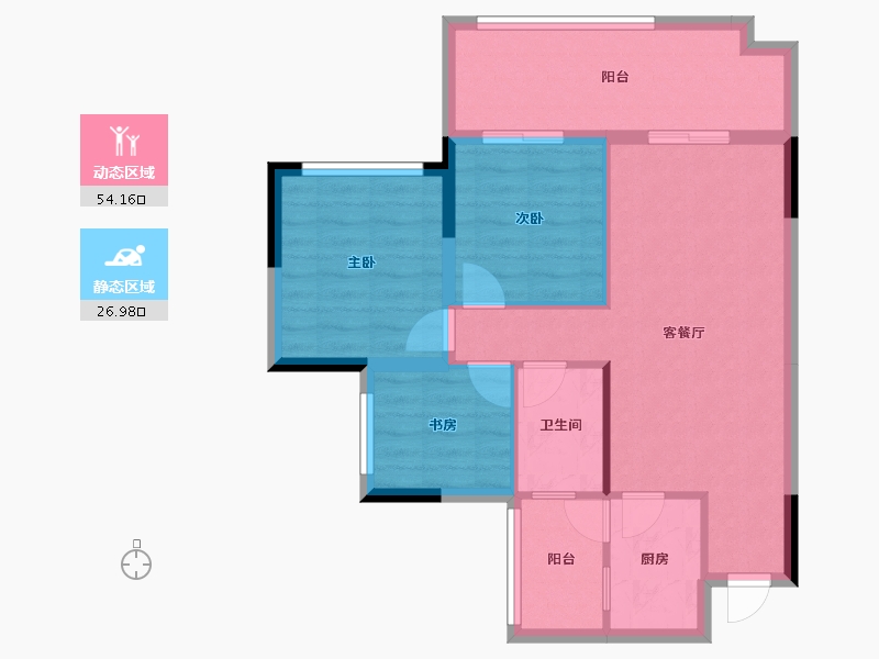 四川省-遂宁市-锦绣豪庭东苑二期-72.76-户型库-动静分区