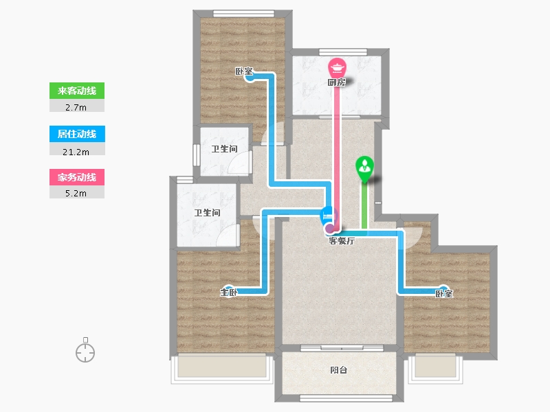 陕西省-渭南市-汇邦·开元府-90.58-户型库-动静线