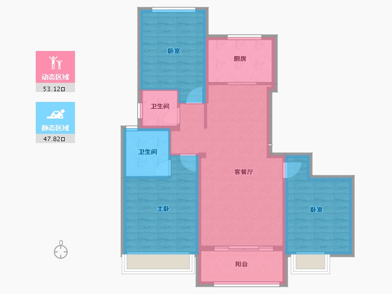 陕西省-渭南市-汇邦·开元府-90.58-户型库-动静分区