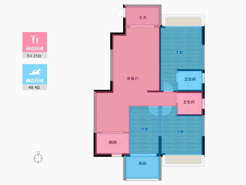 广东省-汕头市-金华豪庭-89.57-户型库-动静分区