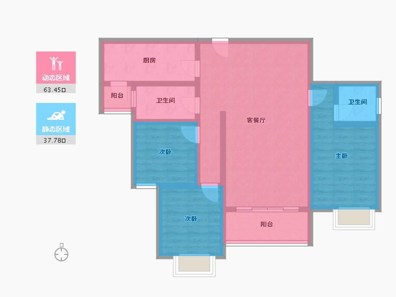 贵州省-遵义市-美域中央-89.20-户型库-动静分区