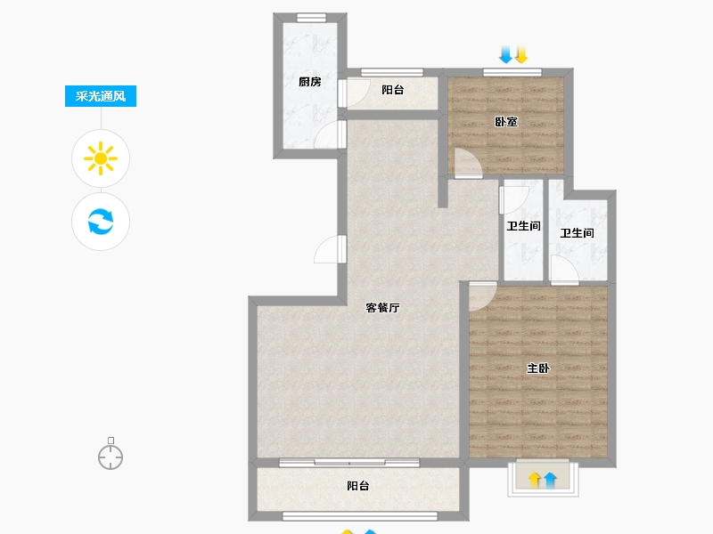 山西省-大同市-文瀛壹号院-94.11-户型库-采光通风