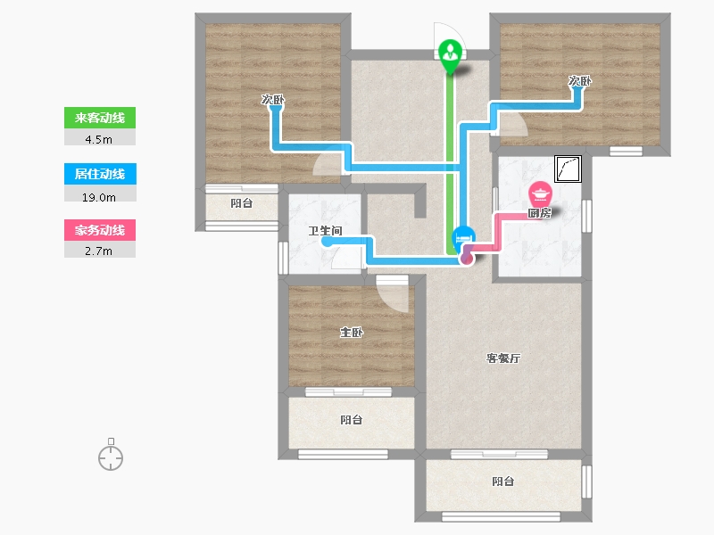 陕西省-宝鸡市-轩苑姜源华府-84.42-户型库-动静线