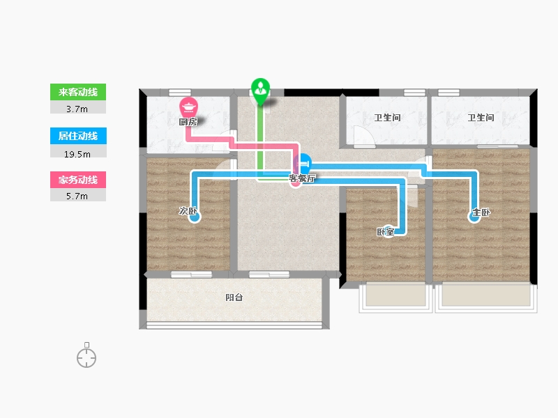 浙江省-绍兴市-泊悦府-90.00-户型库-动静线