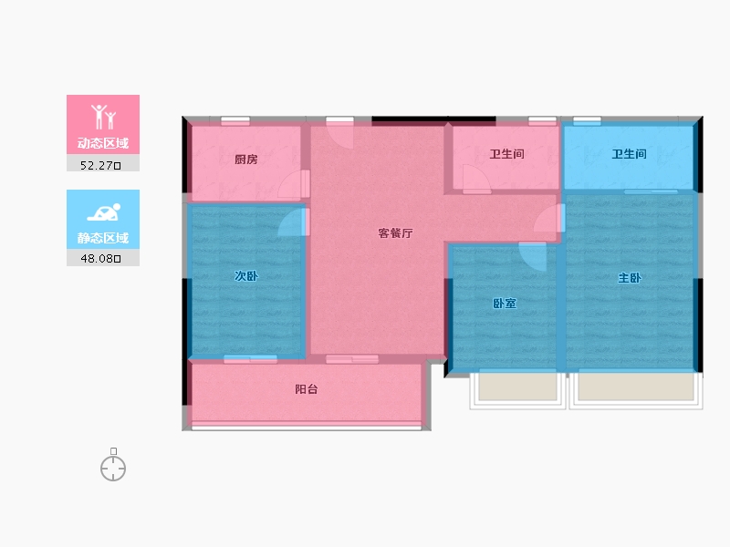 浙江省-绍兴市-泊悦府-90.00-户型库-动静分区