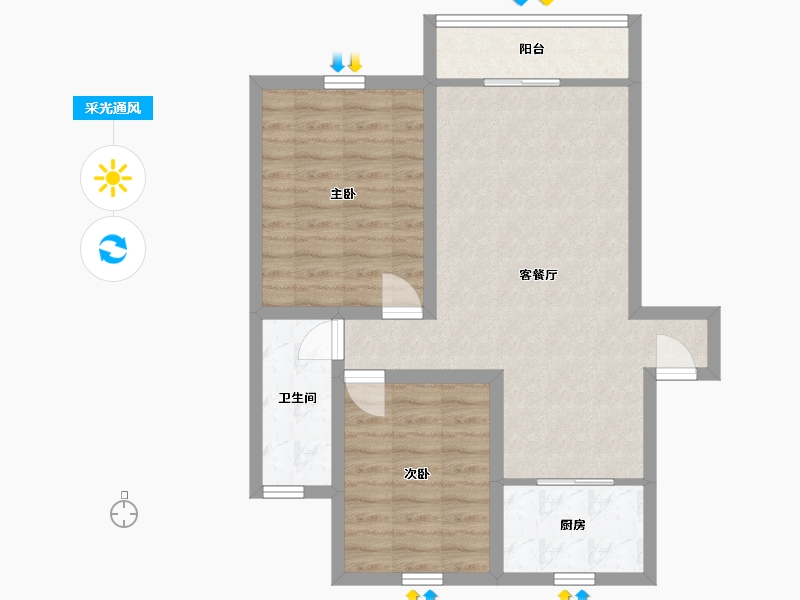 上海-上海市-荣汇公寓-80.00-户型库-采光通风