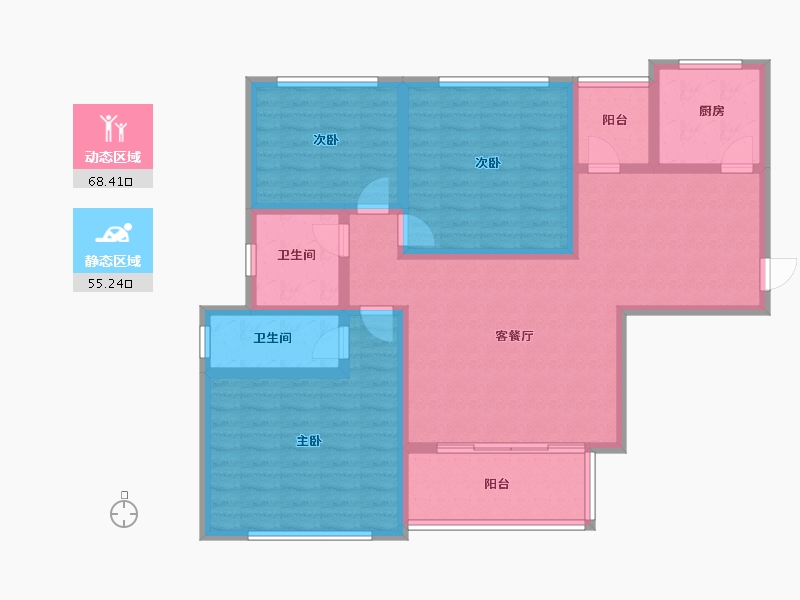 陕西省-宝鸡市-水木华院-110.01-户型库-动静分区