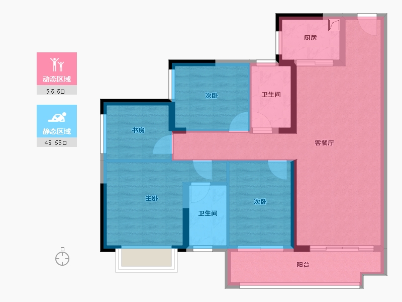 广东省-梅州市-梅州中骏世界城-89.40-户型库-动静分区