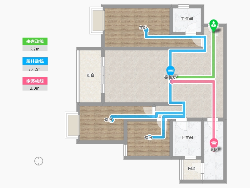 贵州省-遵义市-美域中央-96.80-户型库-动静线