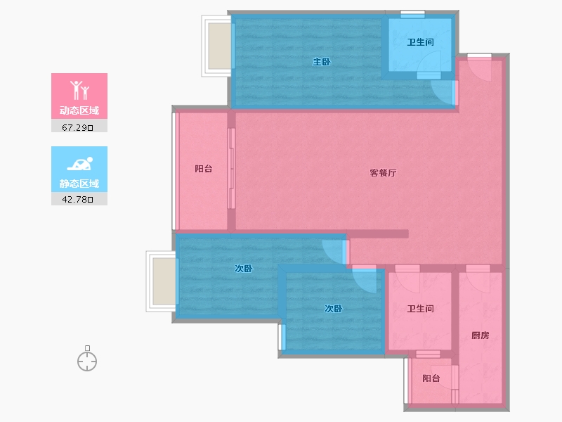 贵州省-遵义市-美域中央-96.80-户型库-动静分区