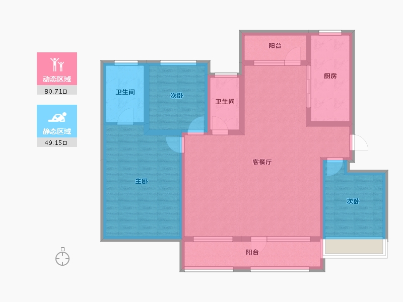 山东省-淄博市-南益名士华府-115.82-户型库-动静分区