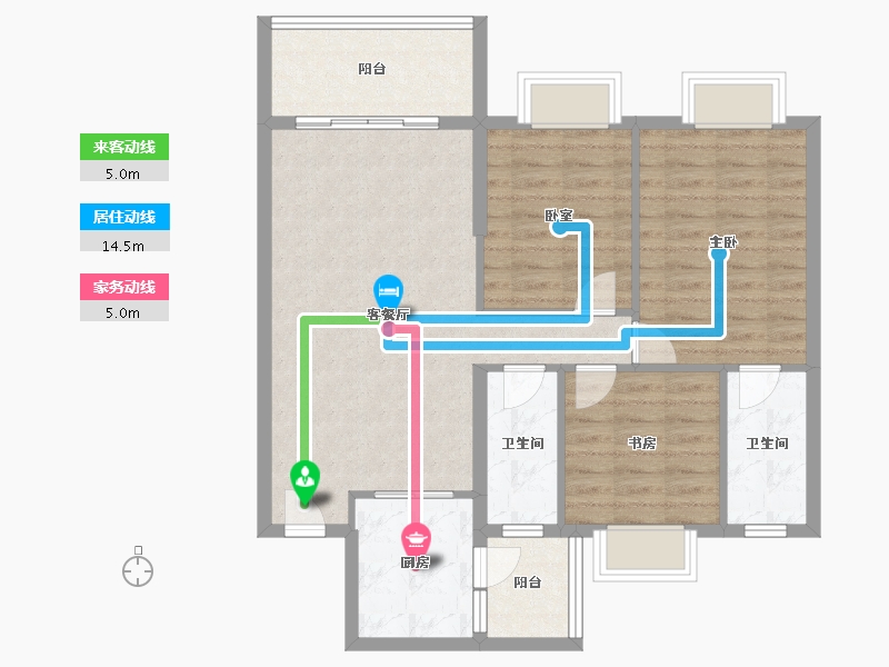 广东省-湛江市-奥园世耀中心城-87.20-户型库-动静线