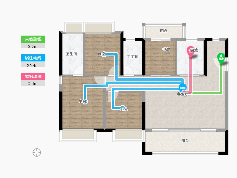 湖南省-株洲市-株洲建发央著-113.60-户型库-动静线