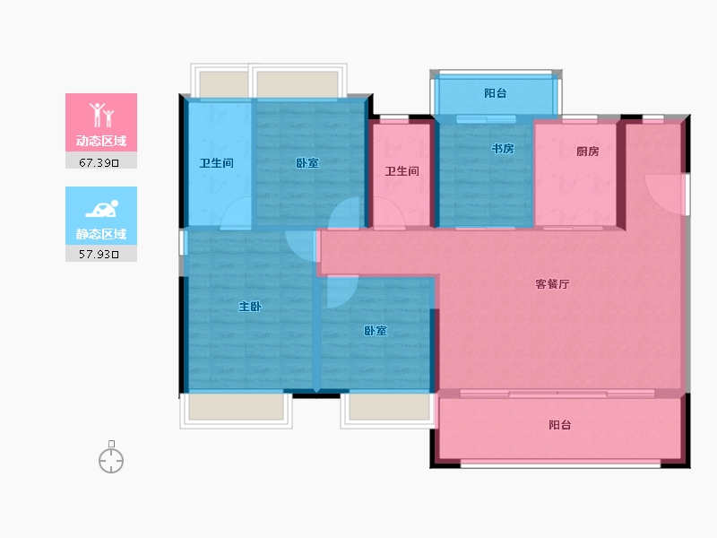 湖南省-株洲市-株洲建发央著-113.60-户型库-动静分区