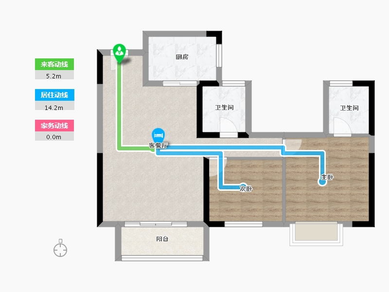 贵州省-遵义市-滨江和城-73.60-户型库-动静线