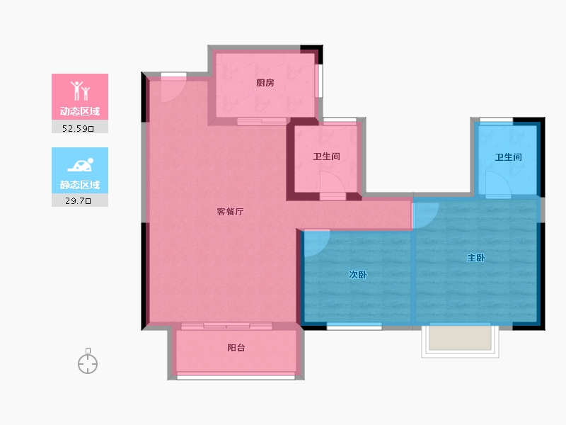 贵州省-遵义市-滨江和城-73.60-户型库-动静分区