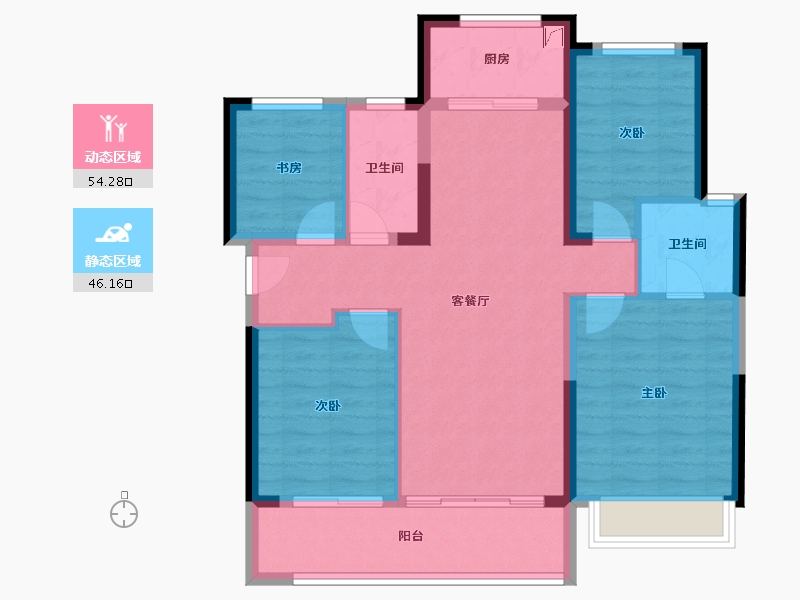 广东省-梅州市-梅州中骏世界城-89.91-户型库-动静分区