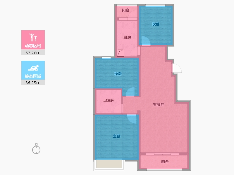 河北省-廊坊市-中远·泷玺臺-82.41-户型库-动静分区