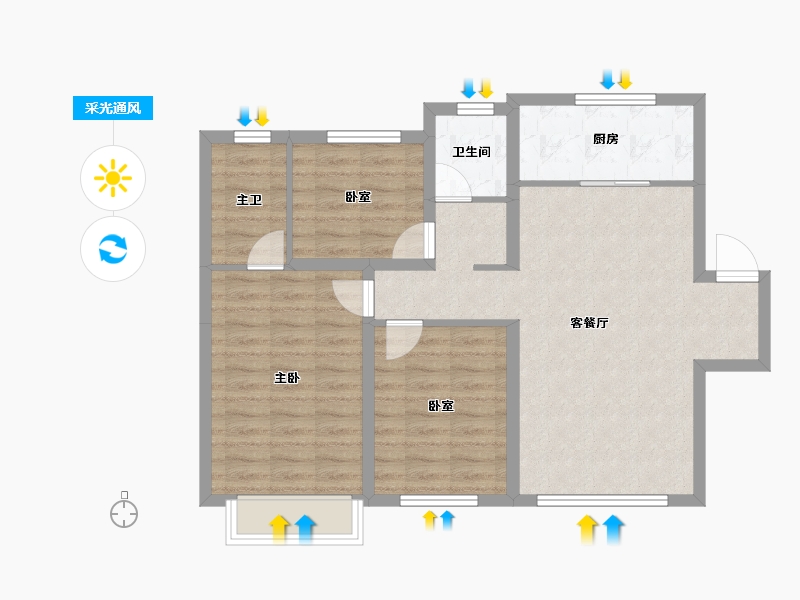 河北省-保定市-保利·堂悦-80.03-户型库-采光通风