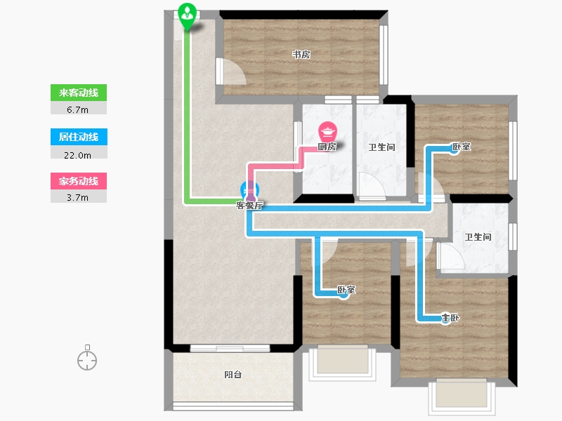 广东省-湛江市-科恒荟景湾-88.07-户型库-动静线