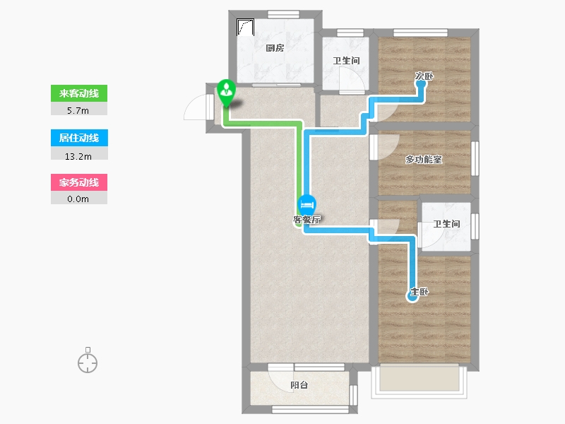 河北省-唐山市-中建府-69.75-户型库-动静线