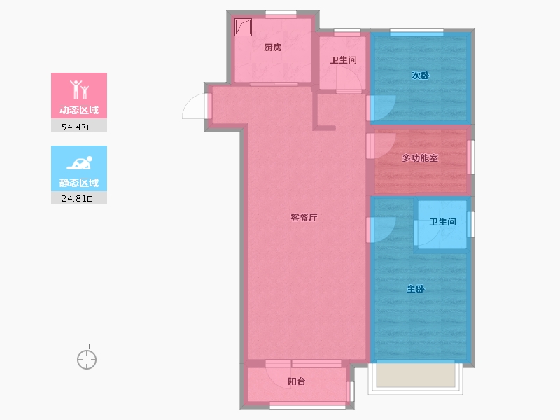 河北省-唐山市-中建府-69.75-户型库-动静分区