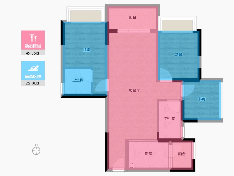 广东省-湛江市-湛江爱琴海国际广场-64.96-户型库-动静分区