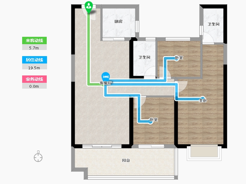 湖南省-株洲市-碧桂园翘楚棠-90.38-户型库-动静线