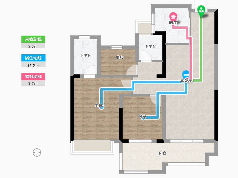 湖南省-株洲市-金地天元汇-85.61-户型库-动静线