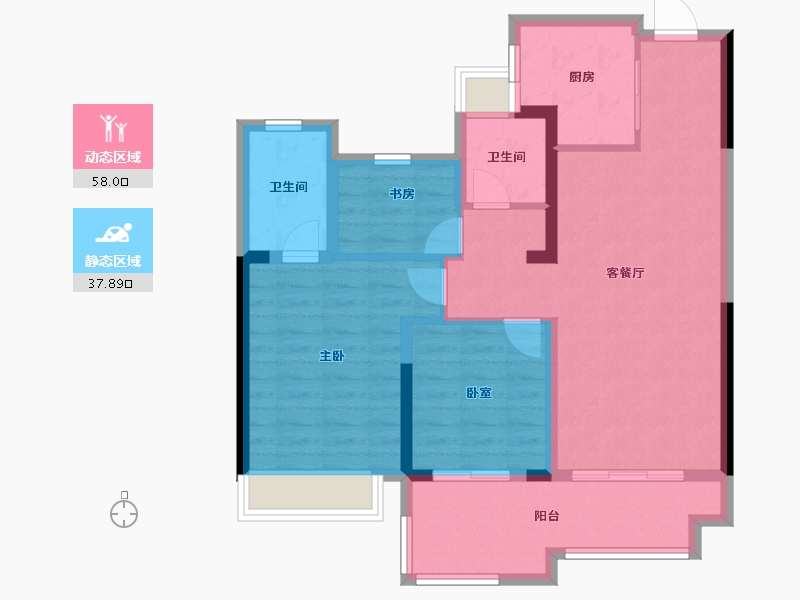 湖南省-株洲市-金地天元汇-85.61-户型库-动静分区