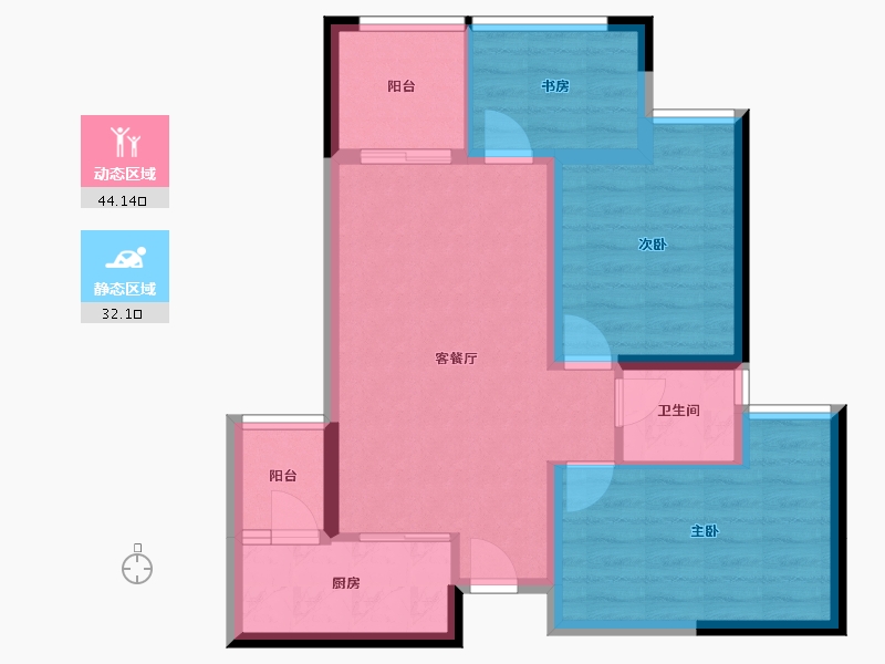 贵州省-遵义市-时代中央-67.44-户型库-动静分区