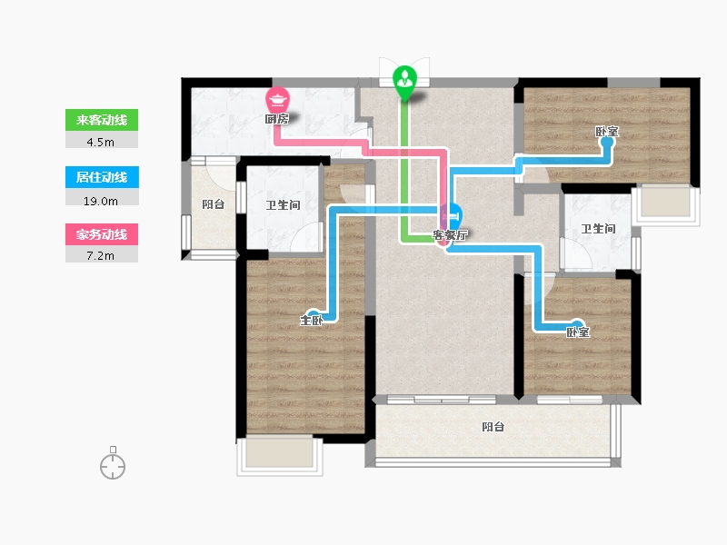 湖南省-株洲市-长房湘江府-93.94-户型库-动静线