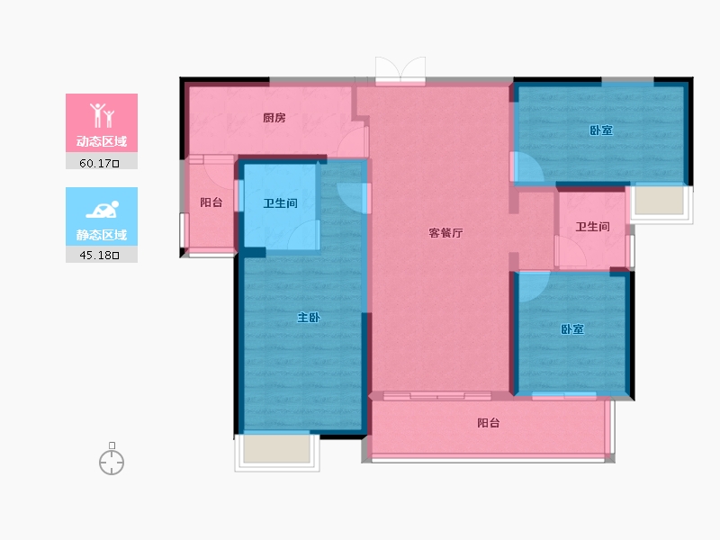 湖南省-株洲市-长房湘江府-93.94-户型库-动静分区