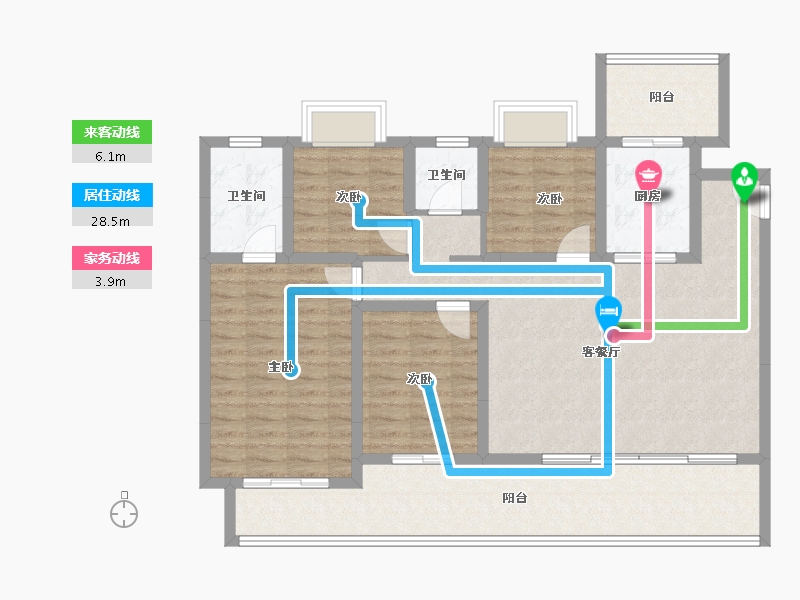 贵州省-遵义市-滨江和城-113.60-户型库-动静线