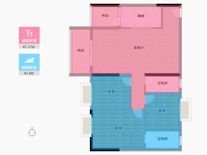 广东省-湛江市-奥园世耀中心城-93.60-户型库-动静分区