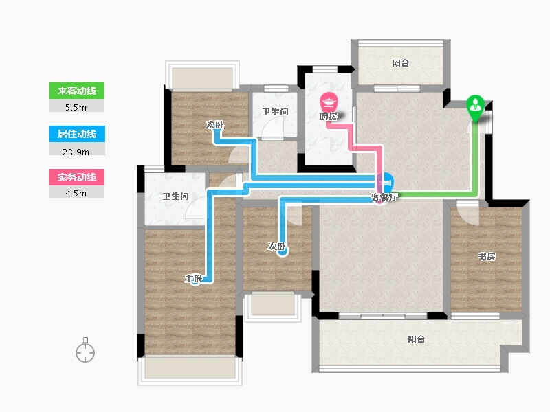 贵州省-遵义市-滨江和城-106.40-户型库-动静线