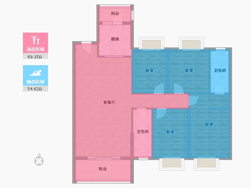 广东省-湛江市-奥园世耀中心城-111.92-户型库-动静分区