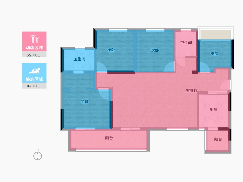 四川省-成都市-正黄翡翠堂-112.14-户型库-动静分区