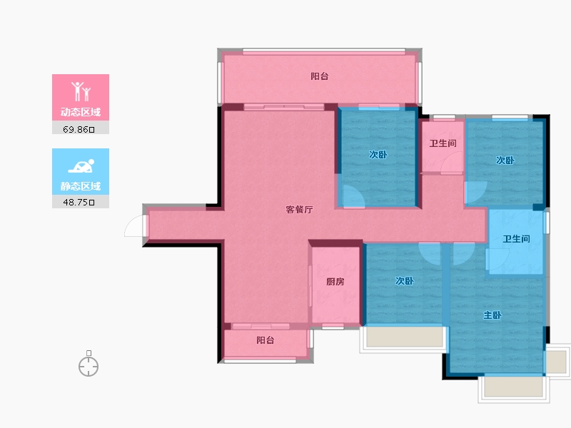 广西壮族自治区-玉林市-东投金麟府-110.88-户型库-动静分区