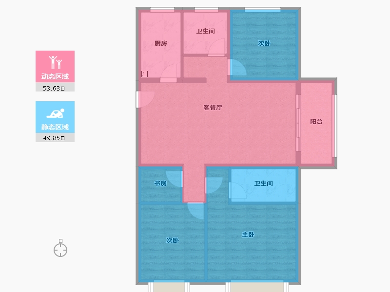 湖北省-黄冈市-方木山居-92.80-户型库-动静分区