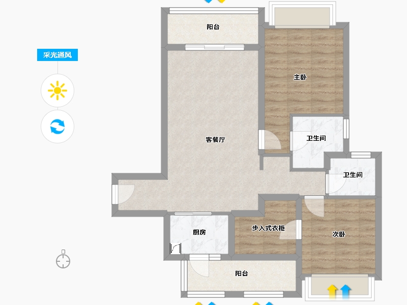 四川省-资阳市-隆基泰和·紫金台-78.00-户型库-采光通风