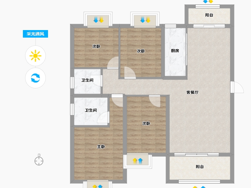 江西省-吉安市-鹭洲学府-103.38-户型库-采光通风