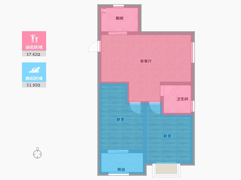 浙江省-丽水市-和泰南城璟园-61.28-户型库-动静分区