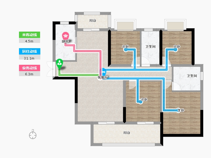 湖北省-宜昌市-建投时代印-113.69-户型库-动静线