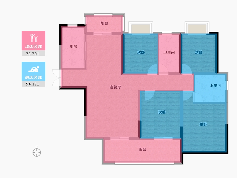 湖北省-宜昌市-建投时代印-113.69-户型库-动静分区