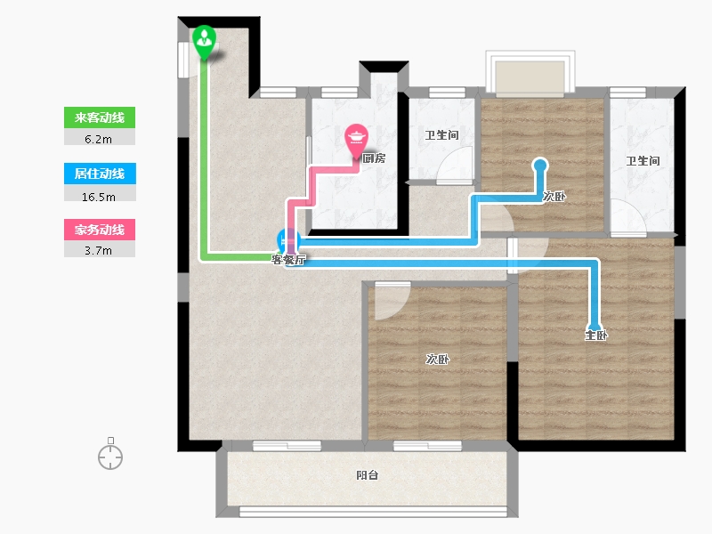 湖北省-宜昌市-宜昌城市旅游客厅国际社区-94.40-户型库-动静线