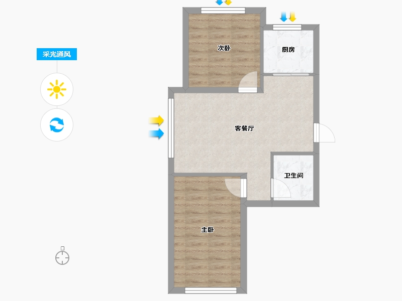 河北省-秦皇岛市-兴桐鑫城-49.65-户型库-采光通风